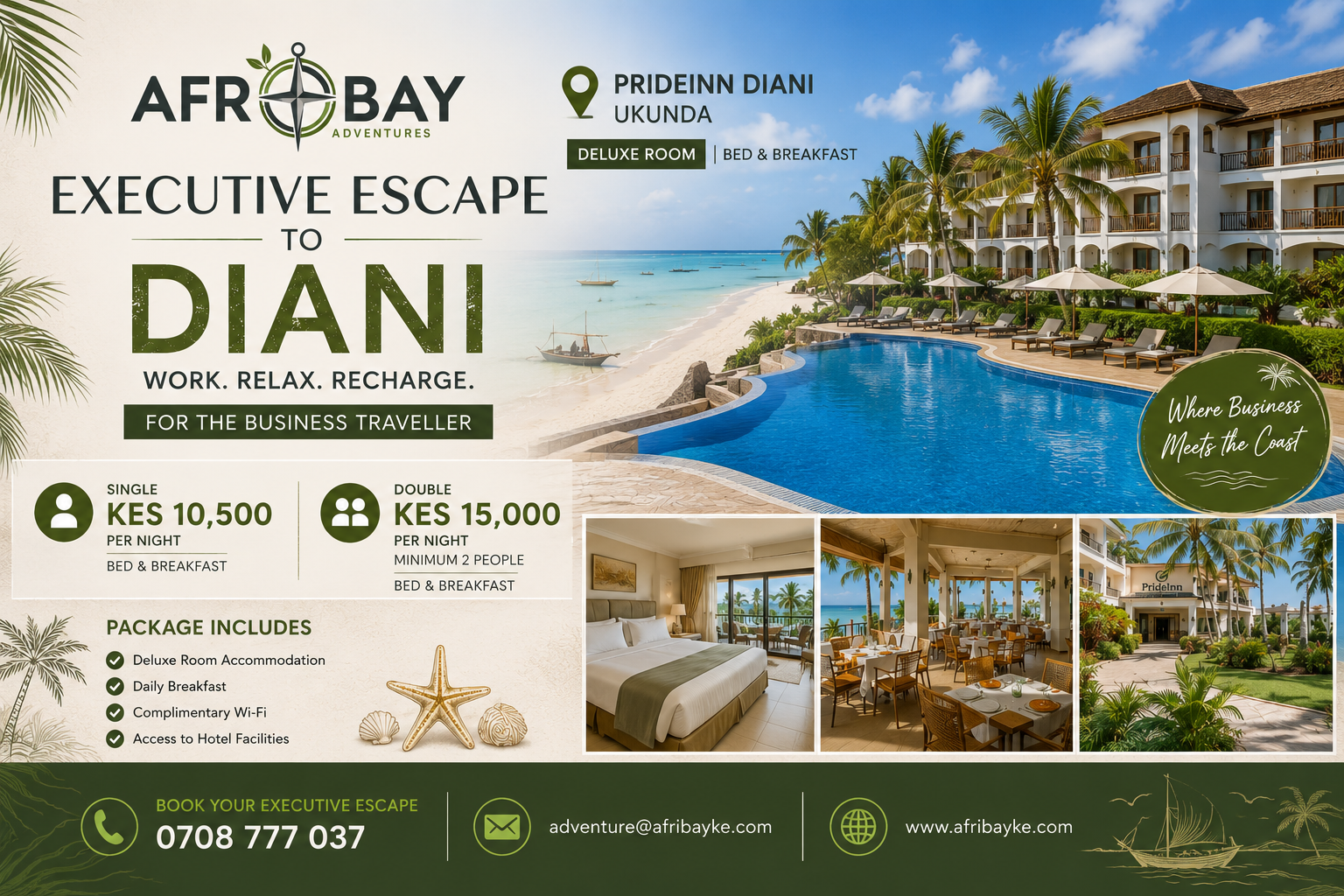 Executive Escape to Diani – PrideInn Diani